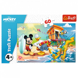 Puzzle Trefl 60piese - Distractie pe Plaja cu Mickey Mouse - Img 3