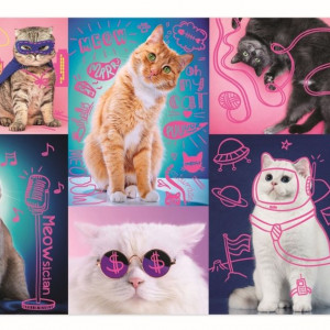 Puzzle Trefl, Super pisici neon, 1000 piese - Img 3