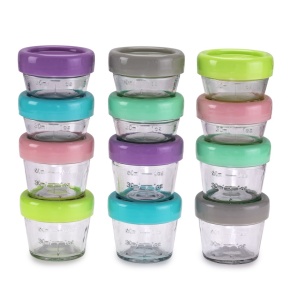 SET 12 RECIPIENT STICLA PENTRU HRANA BEBE, MELII, 6*59 ML + 6*118 ML - Img 4