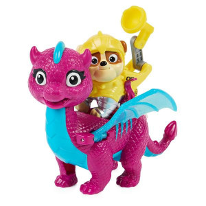 Set 2 Figurine Paw Patrol Rescue Knights - Rubble si Dragonul Blizzie - Img 3