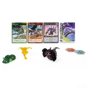 Set 3 Figurine Bakugan Evolutions Platinum Powerup Warrior Whale, Fury si Sledge - Img 2