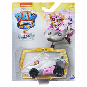 Set figurina cu vehicul Paw Patrol True Metal -The Movie, Skye,7cm