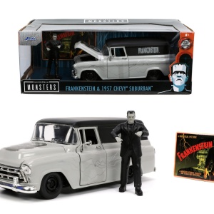 SET MASINUTA 1957 CHEVY SUBURBAN SI FIGURINA FRANKENSTEIN - Img 8