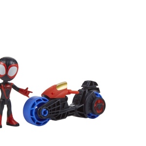 SPIDEY PRIETENII EXTRAORDINARI SET MOTOCICLETA SI FIGURINA MILES MORALES SPIDER MAN 10CM - Img 8