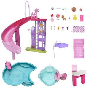 BARBIE SET DE JOACA PISCINA DE VIS CU ACCESORII - Img 3