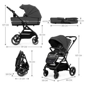 CARUCIOR KINDERKRAFT YOXI 2IN1, MOONLIGHT GREY - Img 7