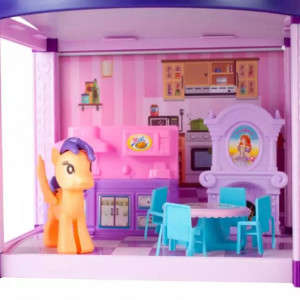 Casuta pentru papusi Villa Ponies Malplay, 3 dormitoare, bucatarie, baie si terasa - Img 5