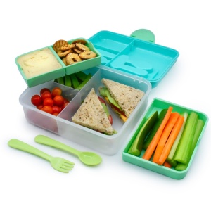 CUTIE PRANZ BENTO 2 NIVELE CU TACAMURI MELII BLUE MINT LIME - Img 5