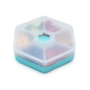 CUTIE SNACK HEXAGON SNACKLE 6 COMPARTMENTE, MELII, BLUE - Img 4