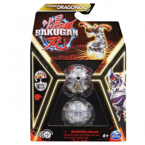 Figurina Bakugan Battle League, Titanium Dragonoid Alb, 4cm