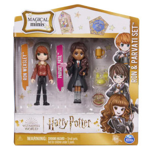 HARRY POTTER WIZARDING WORLD MAGICAL MINIS SET 2 FIGURINE RON SI PARVATI