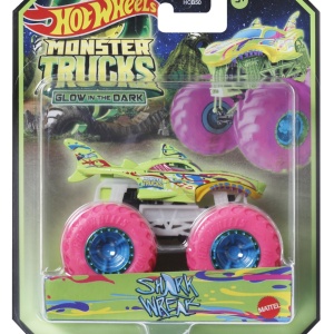 HOT WHEELS MONSTER TRUCK GLOW IN THE DARK MASINUTA SHARK WREAK SCARA 1:64