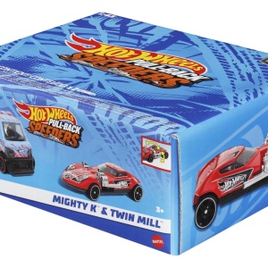 HOT WHEELS SET 2 MASINUTE METALICE PULL BACK MIGHTY K SI TWIN MILL 1:43 - Img 2