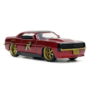 JADA BATMAN SET FIGURINA ROBIN SI MASINUTA METALICA CHEVROLET CAMARO 1967 SCARA 1:32 - Img 2