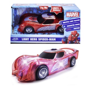 JADA MARVEL MASINUTA LIGHT HERO SPIDER MAN CU SUNETE SI LUMINI SCARA 1:32