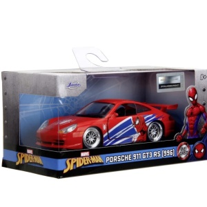 JADA MARVEL MASINUTA METALICA SPIDER MAN PORSCHE 911 GT3 RS SCARA 1 LA 32 - Img 3