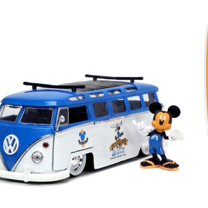 JADA MASINA DIN METAL VOLKSWAGEN T1 BUS SCARA 1 LA 24 SI FIGURINA MICKEY MOUSE - Img 2