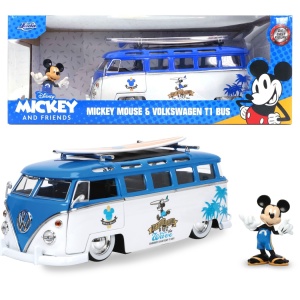 JADA MASINA DIN METAL VOLKSWAGEN T1 BUS SCARA 1 LA 24 SI FIGURINA MICKEY MOUSE - Img 8