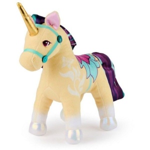 Jucărie de plus Spin Master, Unicorn Academy Unicorn Leaf, multicolor, 17cm, set pentru copii 3-12 ani