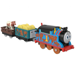 Locomotiva motorizata Muddy Thomas cu doua vagoane Thomas si Prietenii