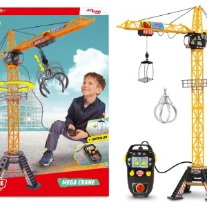 Macara turn cu telecomanda Dickie Mega Crane, 120 cm, multicolor, cu accesorii incluse