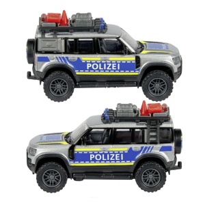 MAJORETTE MASINA METALICA DE POLITIE LAND ROVER DEFENDER SCARA 1 LA 43 - Img 5