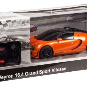 MASINA CU TELECOMANDA BUGATTI GRAND SPORT VITESSE PORTOCALIE CU SCARA 1 LA 18