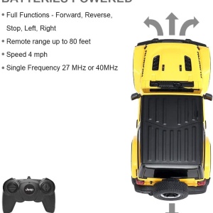 MASINA CU TELECOMANDA JEEP WRANGLER RUBICON GALBEN CU SCARA 1 LA 24 - Img 7