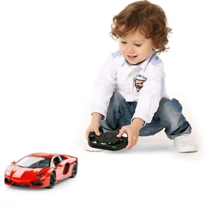 MASINA CU TELECOMANDA LAMBORGHINI AVENTADOR PORTOCALIU CU SCARA 1 LA 24 - Img 4