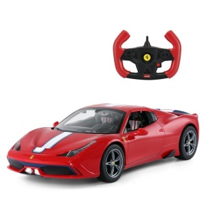 Mașină cu telecomandă Rastar Ferrari 458 Speciale, roșie, 1:14, dimensiuni 32.6x16.3x8.8cm