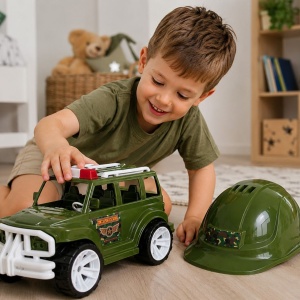 MASINA JEEP OFF ROADER CU CASCA MILITAR 32CM - Img 4