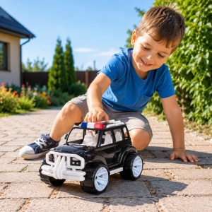 MASINA JEEP OFF ROADER NEGRU ALB 32CM - Img 3