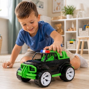 MASINA JEEP OFF ROADER NEGRU VERDE 39CM - Img 3