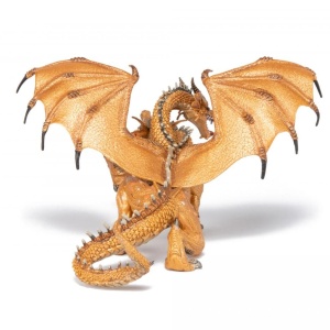 PAPO FIGURINA DRAGON CU DOUA CAPETE AURIU - Img 5