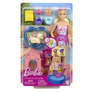 Papusa Barbie Color Change, Petrecerea Catelusului la Piscina
