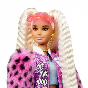 Papusa Barbie Extra Style Blonda cu Codite si Ursulet - Img 8