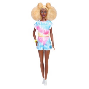 PAPUSA BARBIE FASHIONISTA CU PAR AFRO BLOND - Img 6