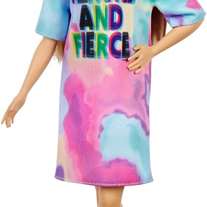 PAPUSA BARBIE FASHIONISTA CU PARUL BLOND SI ROCHITA SPORT - Img 7