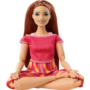 Papusa Barbie Made to move, 22 de articulatii complet mobile, seria 3, par roscat - Img 7