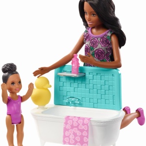 PAPUSA BARBIE MAMICA BRUNETA CU BEBELUS - Img 3