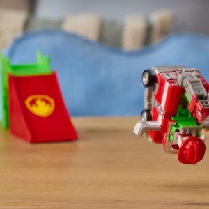 PATRULA CATELUSILOR FILMUL CU DINOZAURI SET VEHICUL CU RAMPA SI FIGURINA MARSHALL - Img 7
