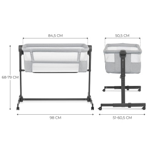 PATUT CO-SLEEPER KINDERKRAFT NESTE UP 2, GRI DESCHIS - Img 7