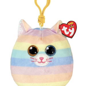 PLUS BRELOC TY 8.5CM SQUISHY BEANIES PISICUTA HEATHER