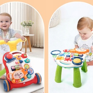 Premergator Muzical cu Activitati 5in1 cu Masa educationala, Panou de Baschet si Pian - Img 5