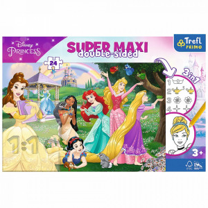 Puzzle cu 2 fete Trefl 24 Maxi, Printese Fericite - Img 4