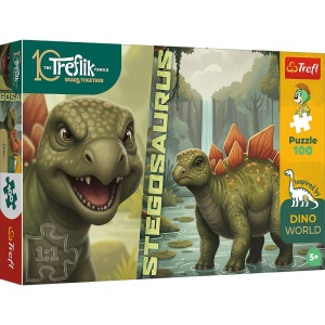 PUZZLE TREFL 100 FAMILIA TREFLIK DINO WORLD STEGOSAURUS