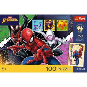 PUZZLE TREFL 100 PREMIUM PLUS KIDS MARVEL SPIDERMAN EROIC CU POSTER - Img 4