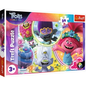 PUZZLE TREFL 24 MAXI LUMEA MUZICALA A TROLILOR