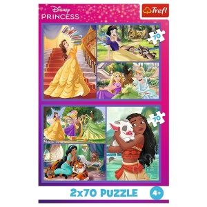 PUZZLE TREFL 2X70 DISNEY PRINCESS VIATA PRINTESELOR DISNEY - Img 4