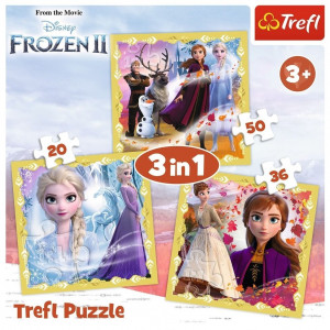 Puzzle Trefl 3 in 1, Frozen II, Ana si Elsa, 106 piese - Img 5
